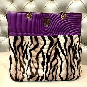 Henri Bendel purple/zebra print shoulder bag